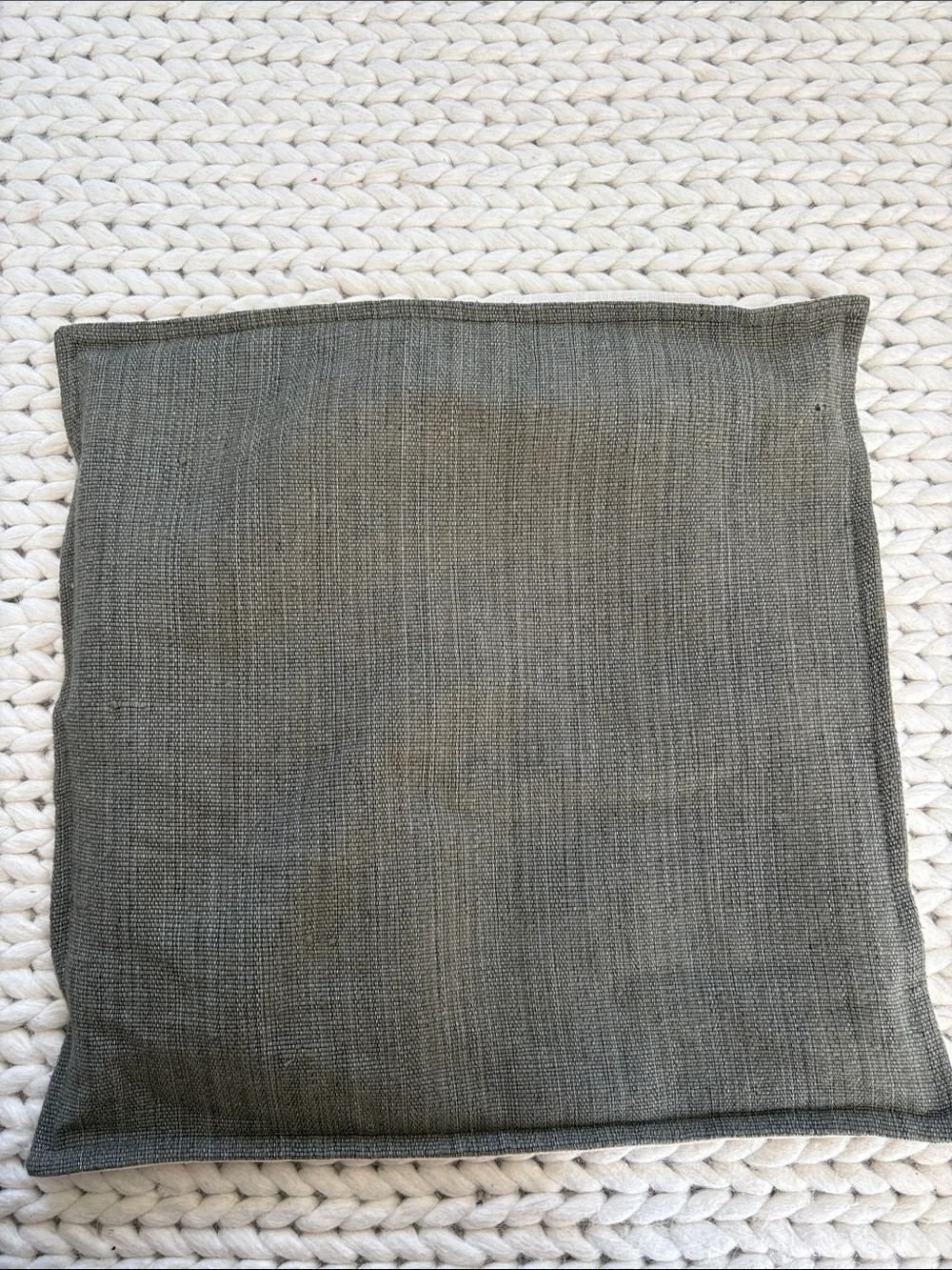 West Elm Channeled Weave Pillow Cover 20x20, Vetiver Green